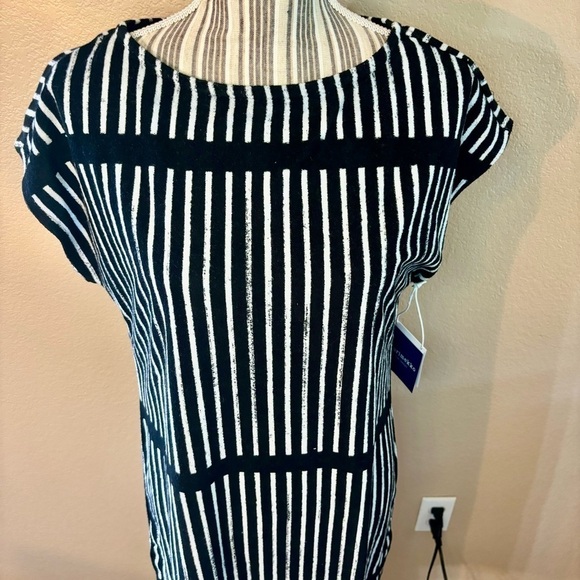 NWT Marimekko Swim Cover Dress Small Black White Terrycloth Short Sleeves - Picture 3 of 16